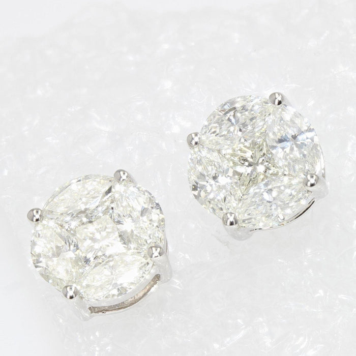 Boucles d'oreilles Puces d'oreilles diamants or blanc 58 Facettes 21-516