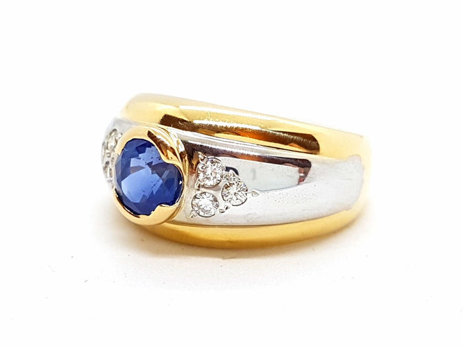 Bague 55 Bague Or jaune Saphir 58 Facettes 06496CD