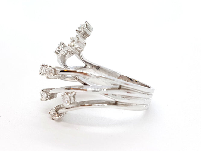 Bague 56 Bague Or blanc Diamant 58 Facettes 06357CD