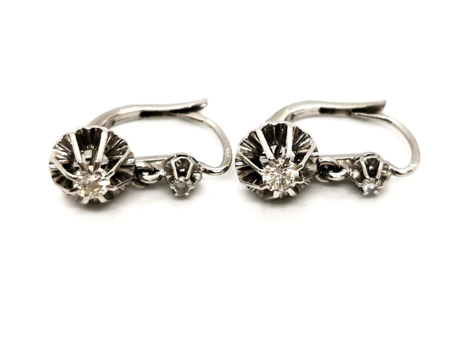 Boucles d'oreilles Boucles d'oreilles Dormeuses Or blanc Diamant 58 Facettes 1692613CN