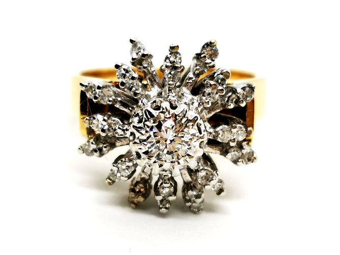 Bague 54 Bague Fleur Or jaune Diamant 58 Facettes 1186434CN