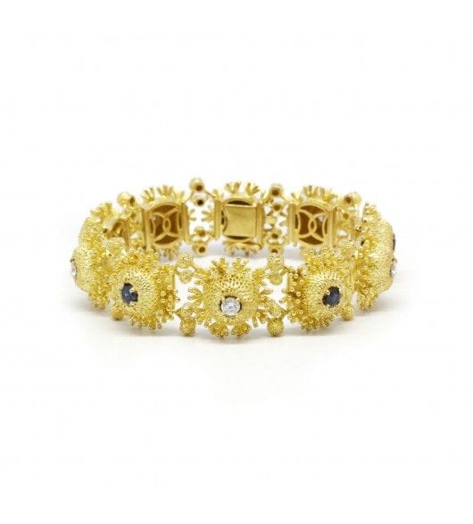 Bracelet Longueur : 17.7 cm / Jaune / Or 750 Bracelet saphirs et diamants 58 Facettes 210003R