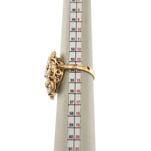 Bague 54 Bague Fleur saphirs et perles 58 Facettes 28692