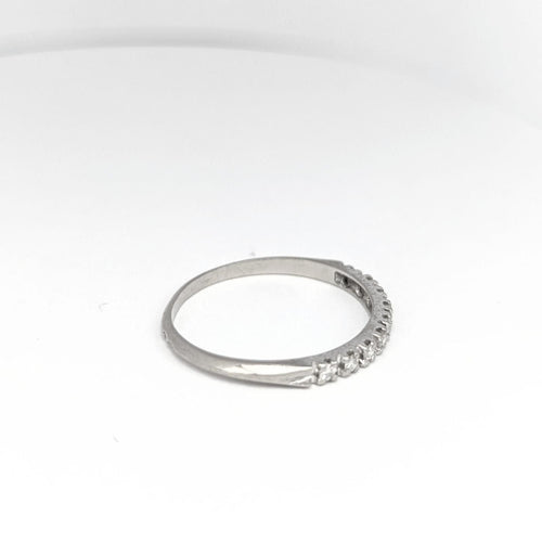 Bague Demi-alliance en or blanc et diamants 58 Facettes 19791