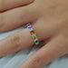 Bague Alliance saphirs multicolores diamants or blanc 58 Facettes