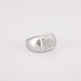 Ring 58 Square signet ring in white gold, diamonds 58 Facettes