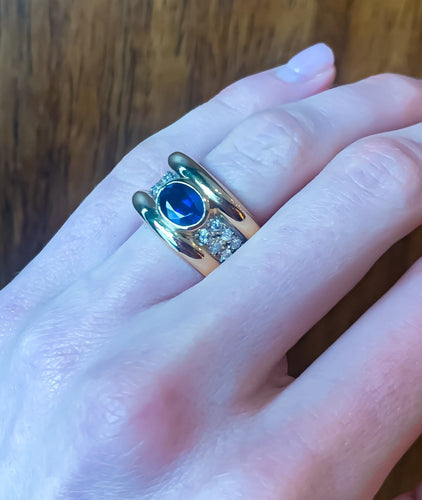 Bague Bague Saphir Diamants 58 Facettes