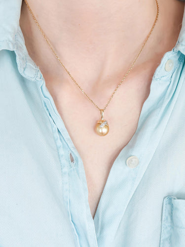 Collier Pendentif sur chaîne Perle Mers du sud 58 Facettes