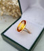 Ring 53 Vintage solitaire ring Synthetic Orange Sapphire 58 Facettes 400