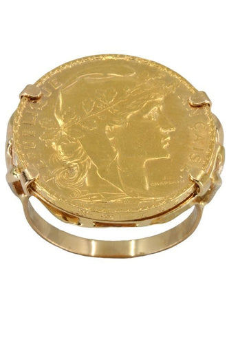 Bague BAGUE PIECE 20 FRANCS MARIANNE 58 Facettes 050301