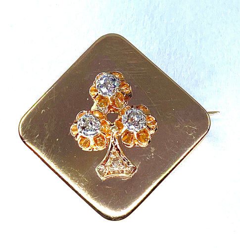 Broche Broche trèfle diamants Napoléon III 58 Facettes