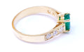 Ring 56 Yellow gold emerald and diamond ring 58 Facettes FA-11