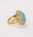 Ring Old yellow gold and aquamarine ring 58 Facettes