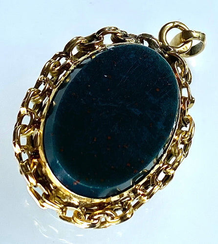 Pendentif Pendentif ouvrant jaspe sanguin perles fines rubis 58 Facettes AB172