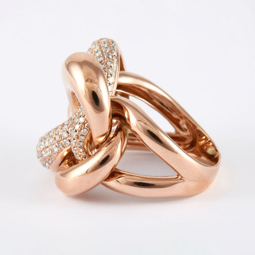Bague 60 Bague Noeud Diamants Or rose 58 Facettes