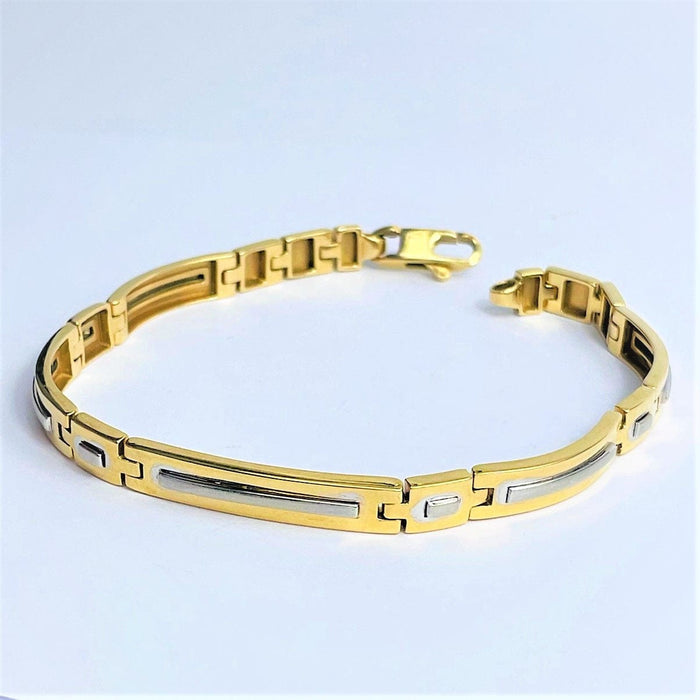 Bracelet Bracelet maille en Or jaune et Gris 58 Facettes 20400000648