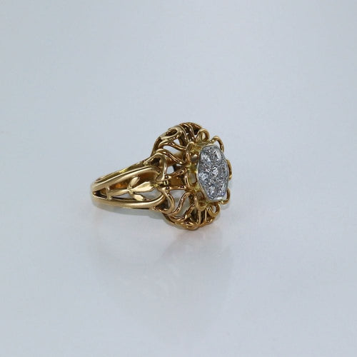 Bague 53 Bague "Fleur" Or jaune Diamant 58 Facettes