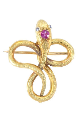 Broche BROCHE SERPENT RUBIS ET SAPHIRS 58 Facettes 064811