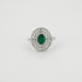 Ring 64 Emerald ring triple surround Diamonds 58 Facettes EL2-33