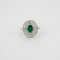 Bague 64 Bague Emeraude triple entourage Diamants 58 Facettes EL2-33