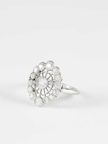 Bague 54 Bague Platine Or Diamants 58 Facettes