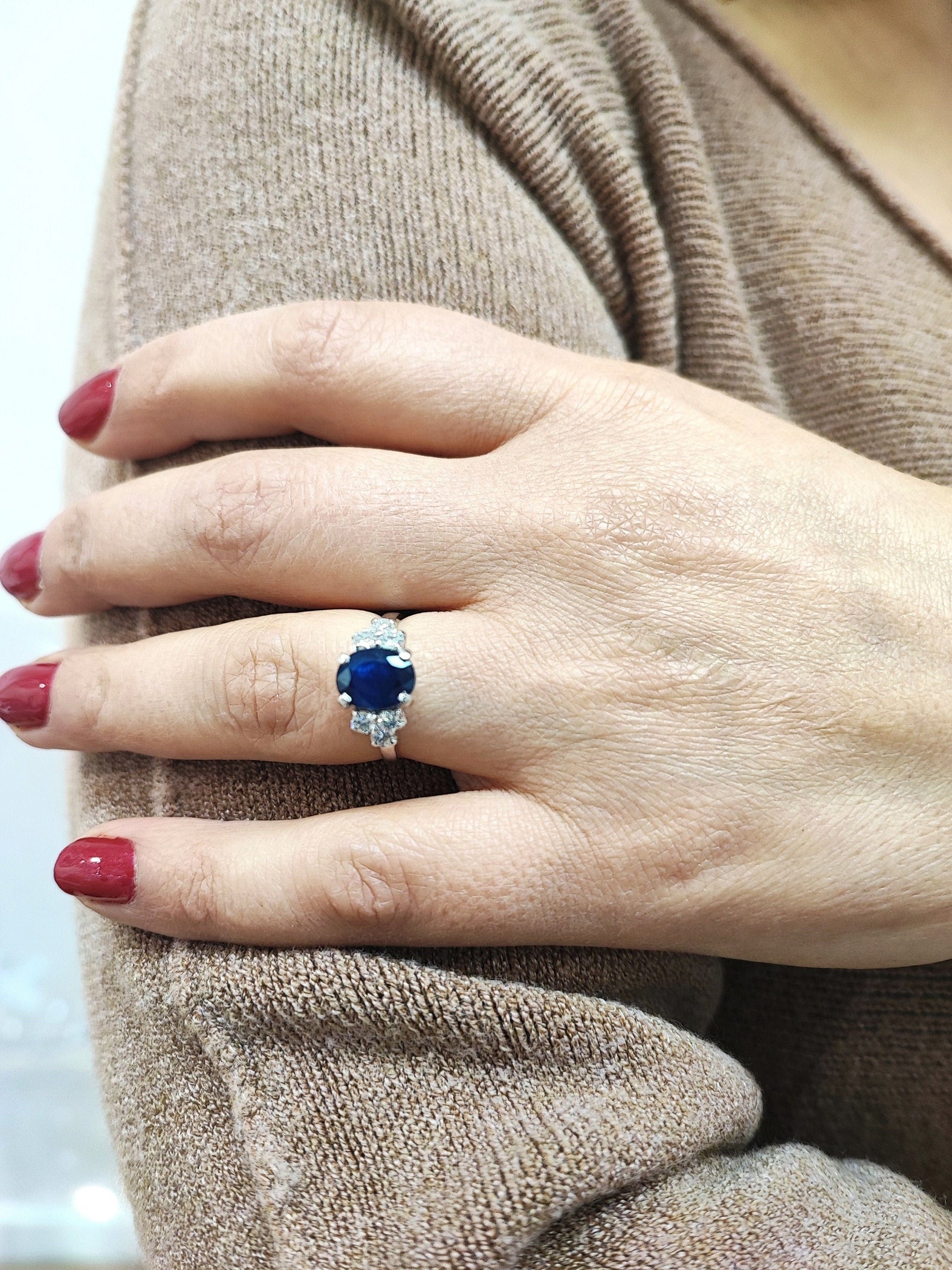 Bague artisanale en argent avec cornaline - taille 17