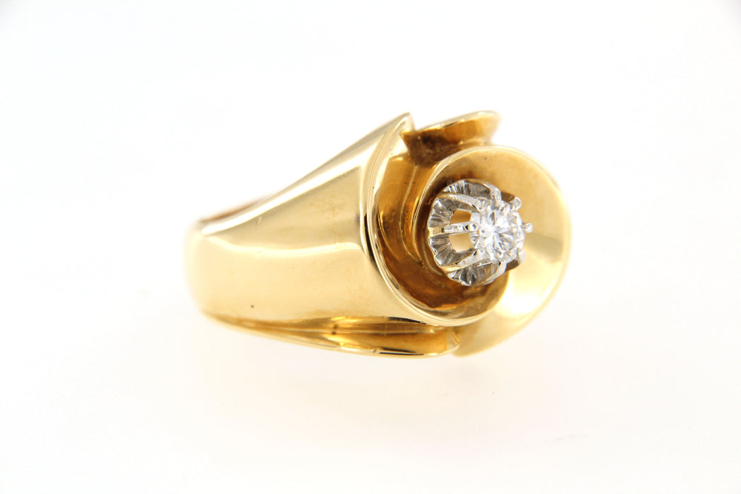 Bague 52 Bague Tank, en Or jaune, diamant 58 Facettes cfmcd