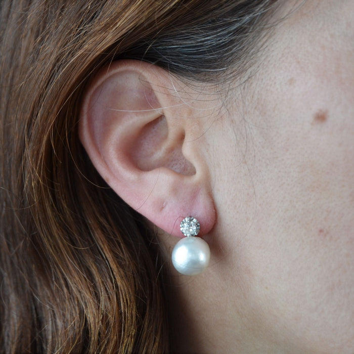 Boucles d'oreilles Boucles d'oreilles perles mabé et diamants 58 Facettes 22-261
