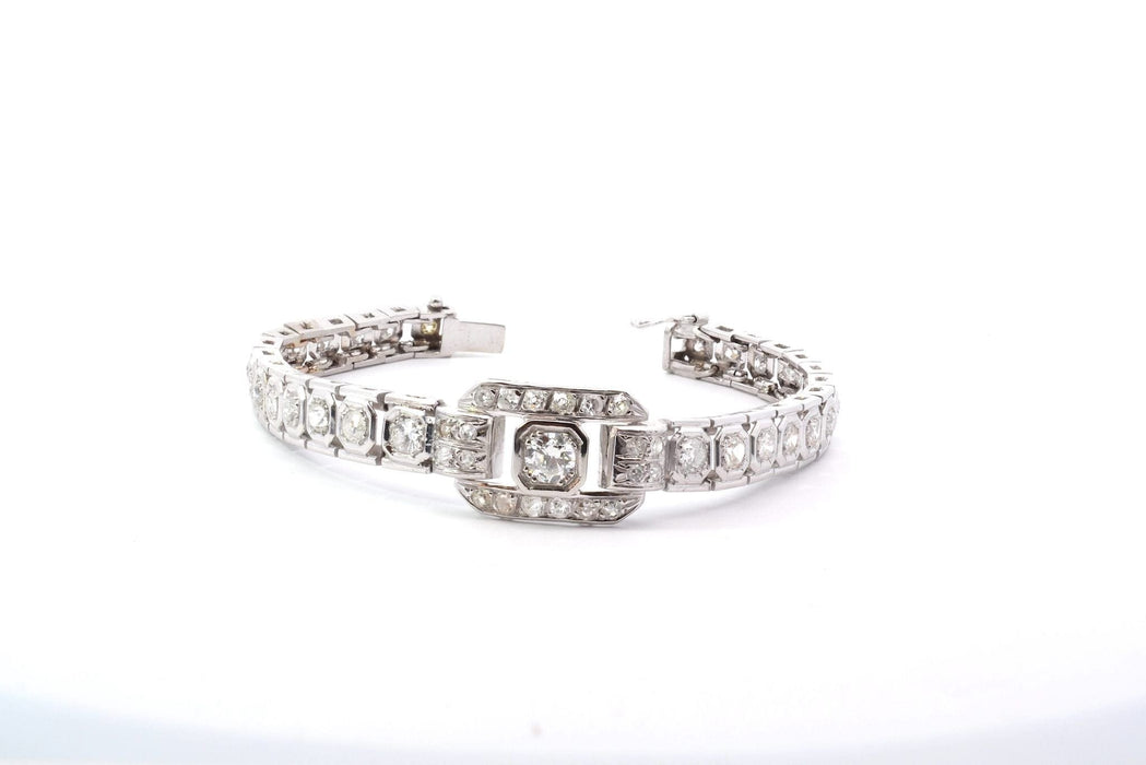 Bracelet Bracelet ancien Or blanc Platine Diamants 58 Facettes 25358