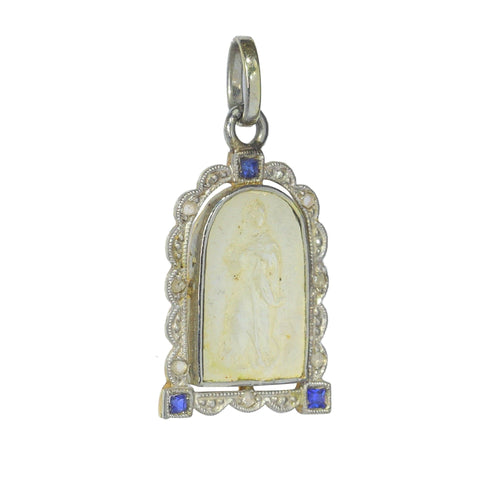 Pendentif Pendentif Art Déco Nacre diamants et saphirs 58 Facettes 23191-0415