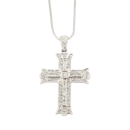 Collier COLLIER PENDENTIF CROIX OR & DIAMANTS 58 Facettes BO/220113 NSS