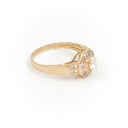 Bague 59 Bague Art déco Or jaune Diamant 58 Facettes 1887727CN