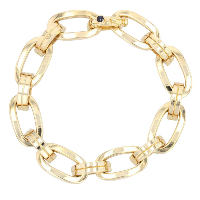 Bracelet Bracelet or jaune gourmette maille forçat 58 Facettes 21-785