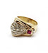Ring 54 / Yellow / 750‰ Gold “Tank” Ring – Gold. Rubies and Diamonds 58 Facettes 220431R