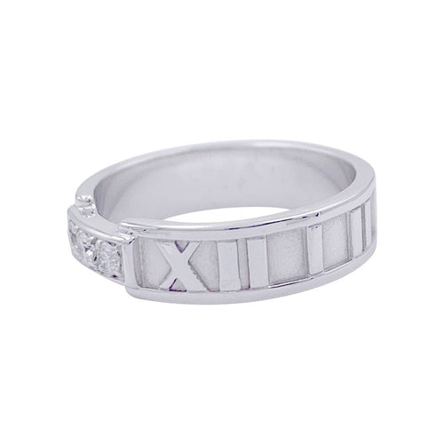 Bague 56 Bague Tiffany & Co., "Atlas", or blanc, diamants. 58 Facettes 32339
