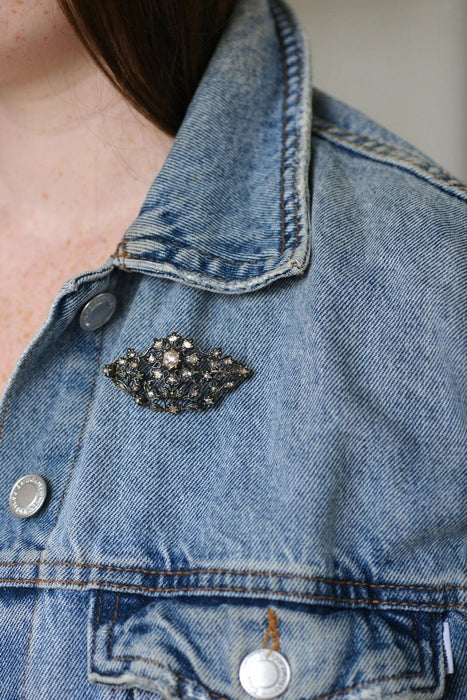 Broche Broche ancienne fleur diamants 58 Facettes