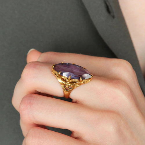 Bague 49.5 / Or Jaune / Améthyste BAGUE MARQUISE "FANTASY" OR & AMETHYSTE 58 Facettes BO/220018 RIV