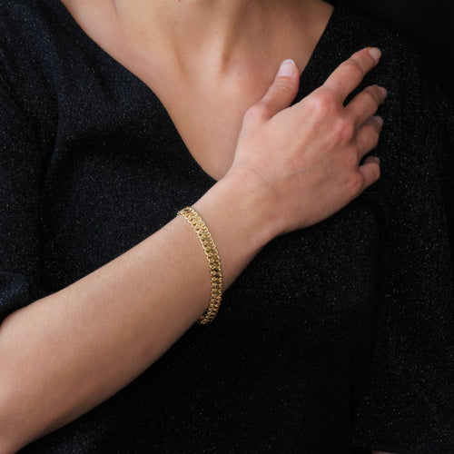 Bracelet Bracelet en or jaune gourmette d'occasion 58 Facettes 21-574