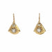 Old geometric sleeper earrings yellow gold white sapphire 58 Facettes 19-456J
