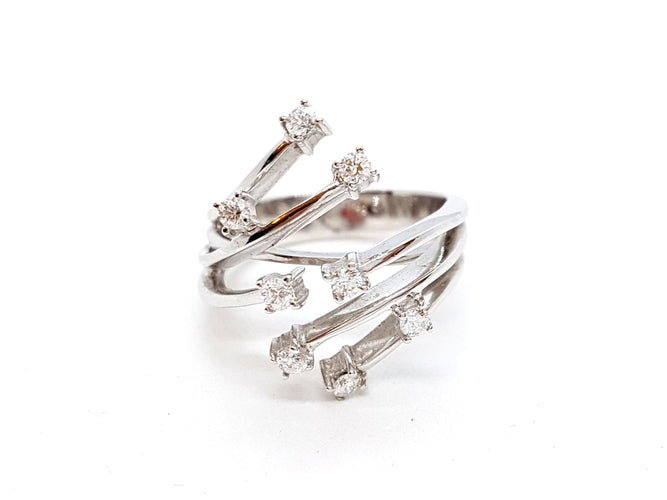 Bague 56 Bague Or blanc Diamant 58 Facettes 06357CD