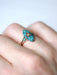 Marquise old star ring, pink gold, turquoise and pearl 58 Facettes