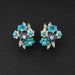 Alfred HANNE turquoise, sapphire & diamond ear clip earrings 58 Facettes