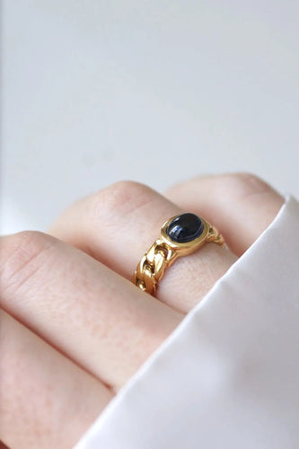 Bague Bague Gourmette Or et Saphir Cabochon 58 Facettes