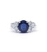 Ring 57 / White/Grey / 750‰ Gold Sapphire And Diamond Ring 58 Facettes 190192R