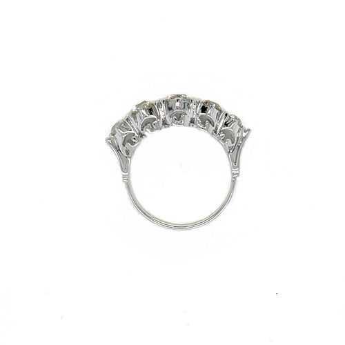 Bague 55 Bague Art Déco Or Diamant "Five-Stone" 58 Facettes