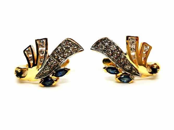 Boucles d'oreilles Boucles d'oreilles Or jaune Saphir 58 Facettes 1752578CN