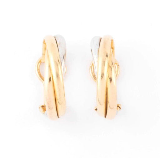 Boucles d'oreilles Créole en 3 ors de la maison Cartier modèle Trinity 58 Facettes