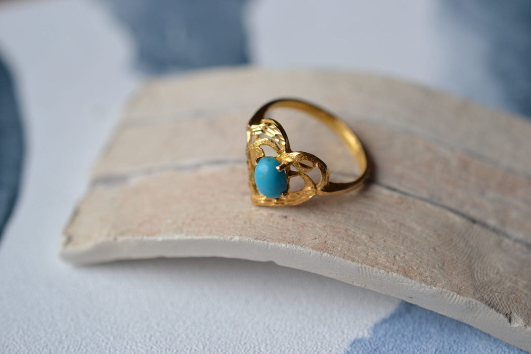 Bague 58 Bague cœur Turquoise 58 Facettes Ref526