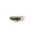 Ring 51 / Yellow / 750‰ Gold Sapphire Diamond Ring 58 Facettes 220435R