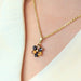 Pendant Floral pendant yellow gold citrines and garnets 58 Facettes 27219